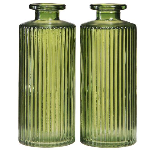 Floristik21 Deko Vasen Grün Minivasen Glas Retro Ø5cm H13cm 6er-Set