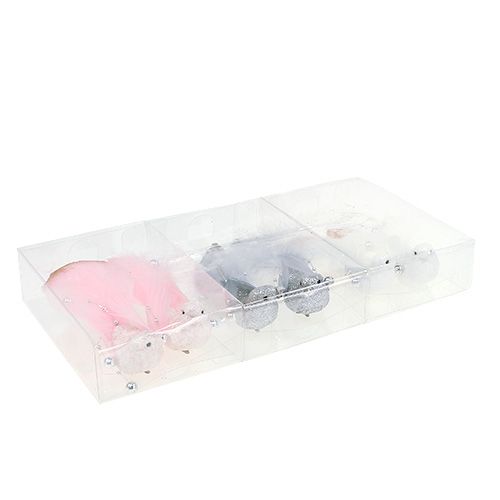 Floristik21 Deko Vogel Mix mit Clip 14cm 6St