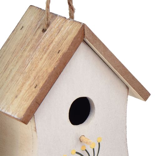 Artikel Deko Vogelhäuschen Holz Weiß Gelb 13cm 2 St - Floristik21