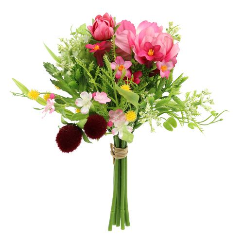 Floristik21 Deko-Blumenstrauß Rosa 20cm
