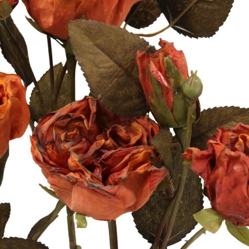 Floristik21 Deko Rosen Blumenstrauß Kunstblumen Rosenstrauß Orange 45cm 3 St
