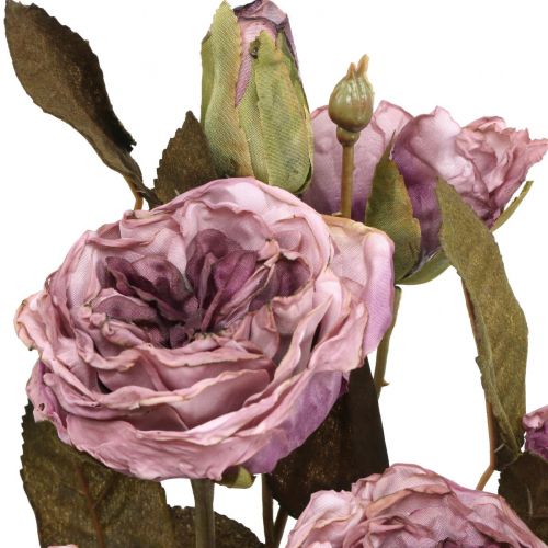 Artikel Deko Rosen Blumenstrauß Kunstblumen Rosenstrauß Violett 45cm 3St