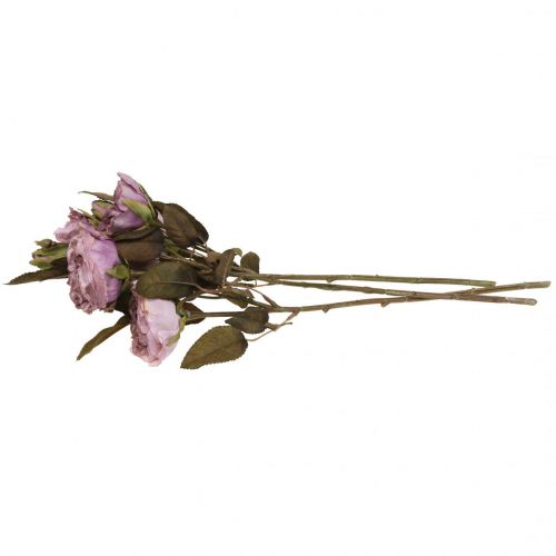 Floristik21 Deko Rosen Blumenstrauß Kunstblumen Rosenstrauß Violett 45cm 3St
