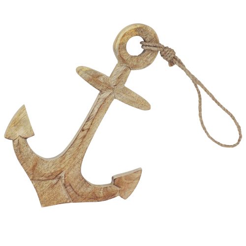 Artikel Deko Anker Holz Anhänger Natur 41,5×16,5cm