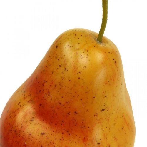 Deko Birne Gelb Rot, Deko Obst, Lebensmittelattrappe 12,5cm