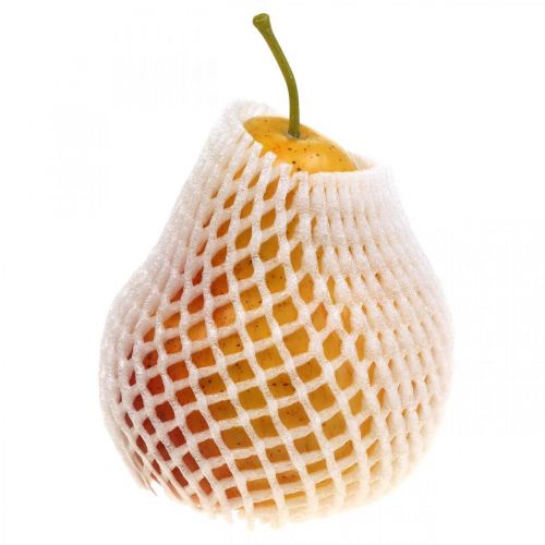Floristik21 Deko Birne Gelb Rot, Deko Obst, Lebensmittelattrappe 12,5cm