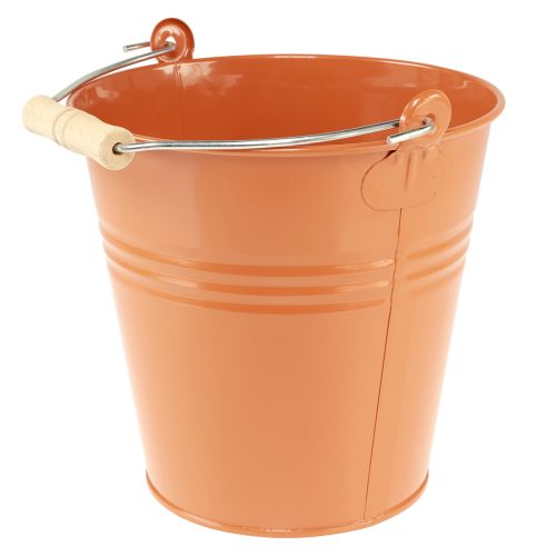 Floristik21 Deko Eimer Metall Übertopf Orangebraun Ø22cm H21,5cm 6L