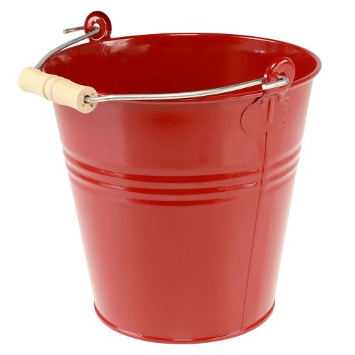 Deko Eimer Metall Übertopf Rot Ø22cm H21,5cm 6L