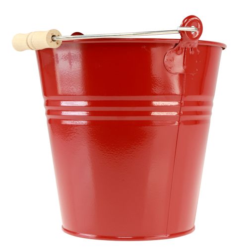 Artikel Deko Eimer Metall Übertopf Rot Ø22cm H21,5cm 6L
