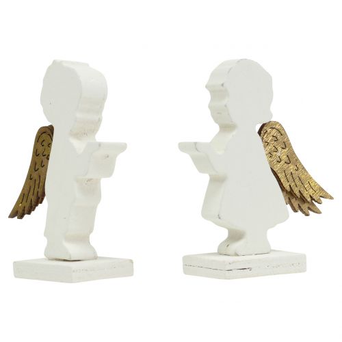 Floristik21 Deko Engel Weiß mit Goldflügel 8,5cm 8St