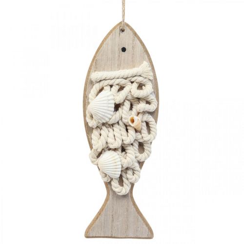 Deko Fisch Anhänger Holzfisch Maritime Deko Holz 6,5×19,5cm