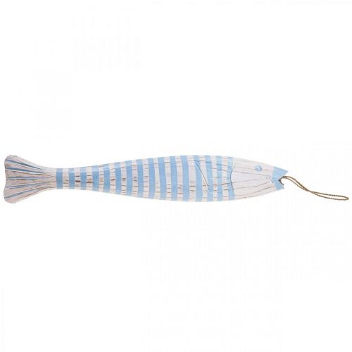 Floristik21 Deko Fisch Holz Holzfisch zum Aufhängen Hellblau H57,5cm