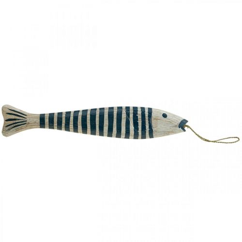 Floristik21 Deko Fisch Holz Holzfisch zum Aufhängen Dunkelblau H57,5cm