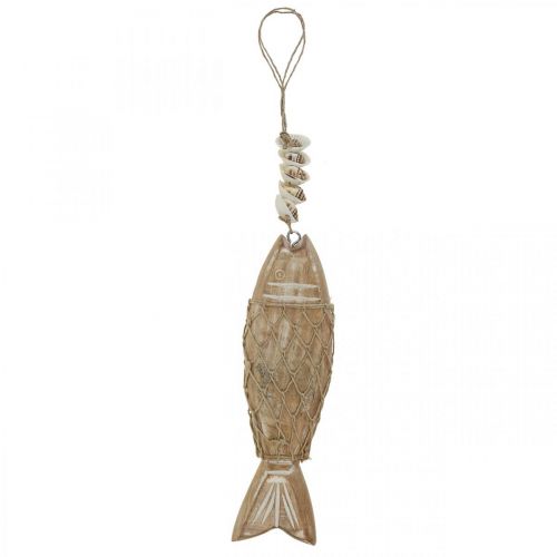 Artikel Deko Fisch, Holzfisch Deko, Fisch Anhänger Holz 21cm