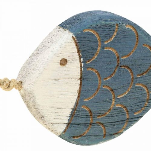 Deko Fisch Maritime Hängedeko Holzfisch Blau H11cm 6St