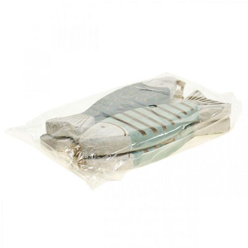 Artikel Deko Fisch Maritime Hängedeko Holzfisch Blau L16cm 4St