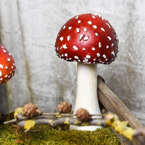 Deko Fliegenpilz Rot, Weiß Herbstdeko Pilz Ø10,5cm H21cm
