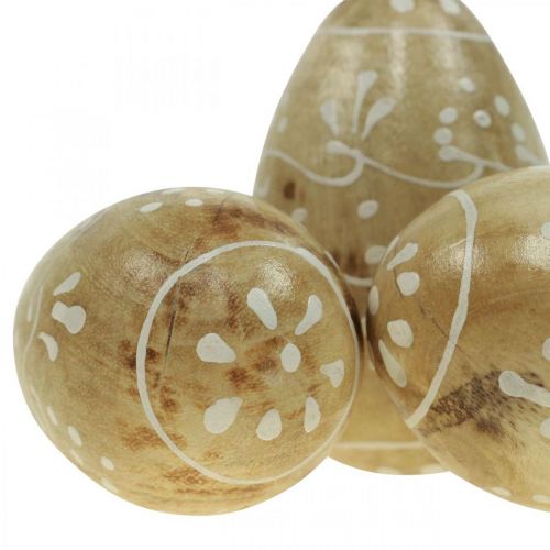 Floristik21 Holzeier, Dekoeier, Ostereier aus Mangoholz 8×5cm 6 St