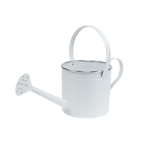 Floristik21 Deko Gießkanne Weiß Ø17cm H17cm 1St