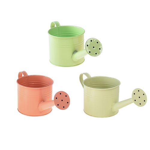 Floristik21 Deko Gießkanne Pastellfarben Metall Ø11cm H10cm 8 St