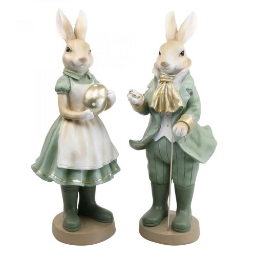 Deko Hasen Hasenpaar Vintage Figuren H40cm 2St | Floristik21.de