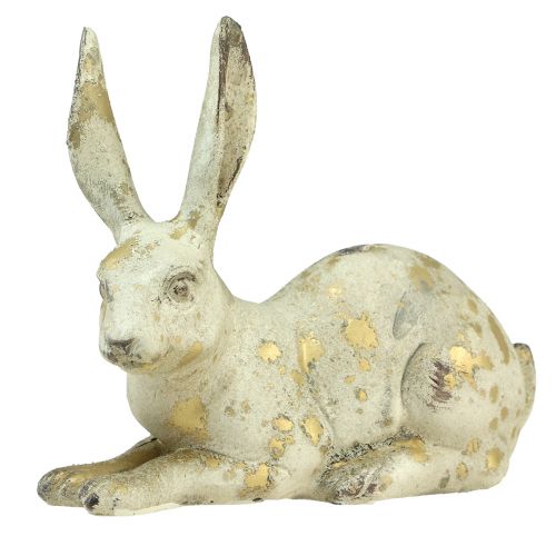 Artikel Deko Hasen Sitzend Stehend Weiß Gold H12,5x16,5cm 2 St
