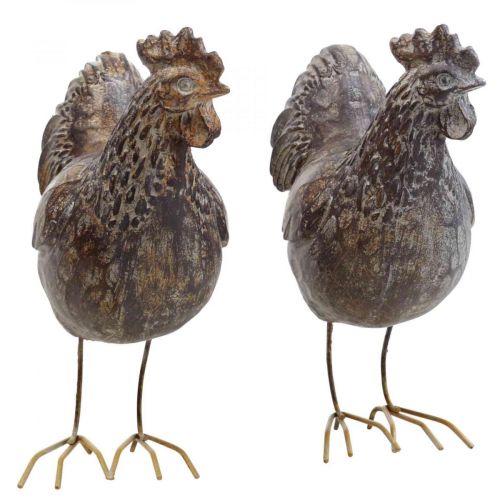 Deko Hühner Dekofigur Gartenfigur Huhn Vintage H17cm 2St