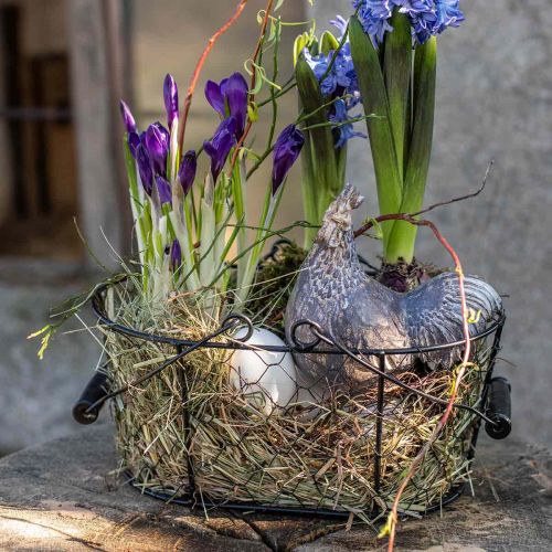 Deko Hühner Dekofigur Gartenfigur Huhn Vintage H17cm 2St