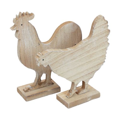 Artikel Deko Hühner Tischdeko Ostern Holzdeko Vintage 19cm 2er-Set