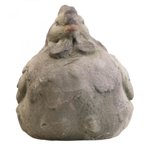 Floristik21 Deko Huhn groß Grau Keramik Vintage Frühlingsdeko 30cm