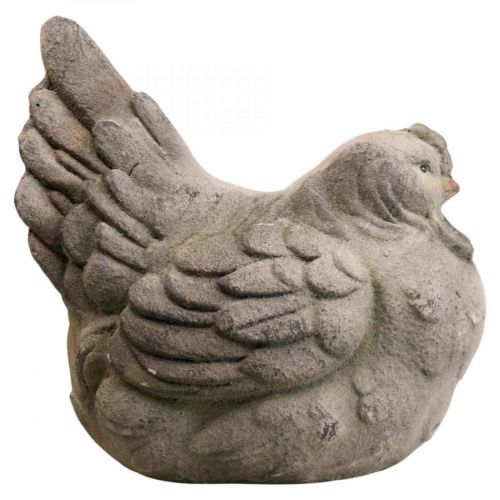 Floristik21 Deko Huhn groß Grau Keramik Vintage Frühlingsdeko 30cm