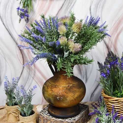 Deko Krug Antik Look Vase Vintage Metall Gartendeko H26cm