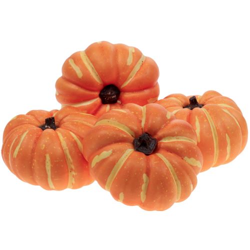 Floristik21 Halloween Kürbis Deko, Herbstdeko Tisch Orange 12,5cm H7cm 4St
