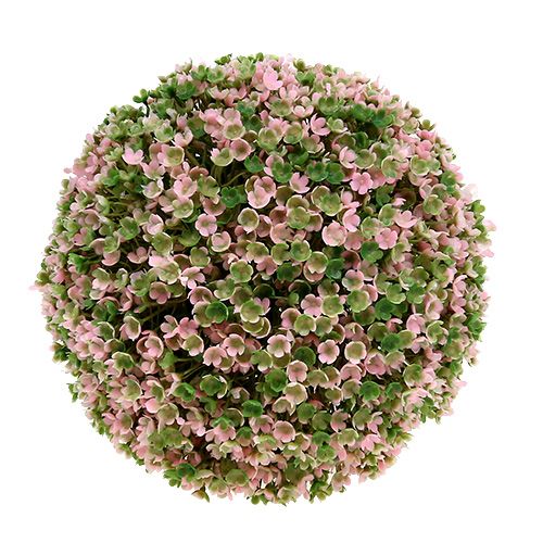 Floristik21 Deko-Kugel Rosa Grün Blumenkugel künstlich Ø18cm 1 St