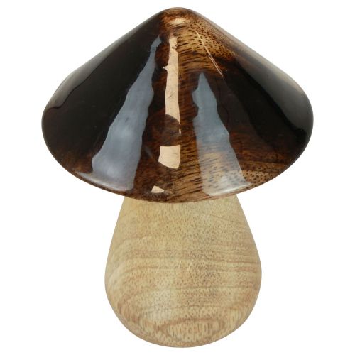 Artikel Deko Pilz Holzpilz Natur Braun Glanz Effekt Ø7,5cm H10cm