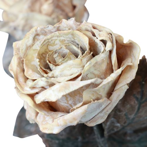 Deko Rosen Cremeweiß Künstliche Rosen Seidenblumen Antik Optik L65cm 3St