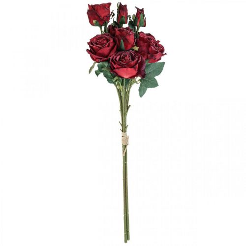Floristik21 Deko Rosen Rot Künstliche Rosen Seidenblumen 50cm 3 St