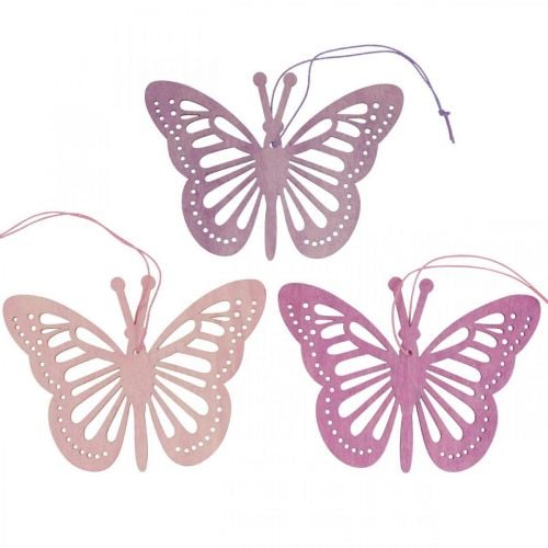 Deko Schmetterlinge Dekohänger Lila/Pink/Rosa 12cm 12St