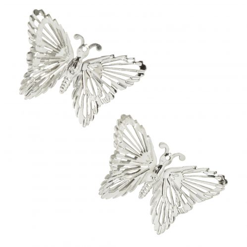 Floristik21 Deko Schmetterlinge Metall Hängedeko Silber 5cm 30 St