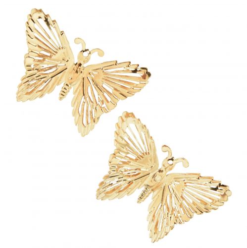 Floristik21 Deko Schmetterlinge Metall Hängedeko Golden 5cm 30 St