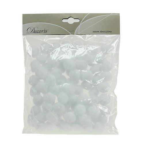 Deko Schneeball mini Ø2cm weiß 80St
