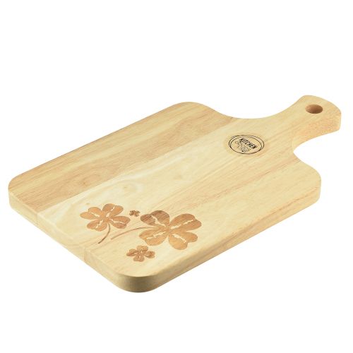 Floristik21 Deko Schneidebrett mit Kleeblättern Mangoholz 38×22cm