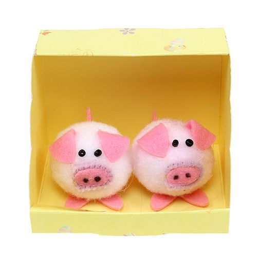 Floristik21 Deko Schweinchen Rosa 5cm Set