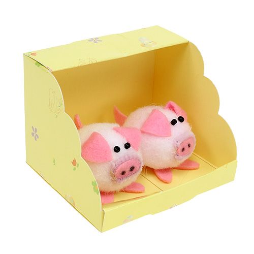 Floristik21 Deko Schweinchen Rosa 5cm Set