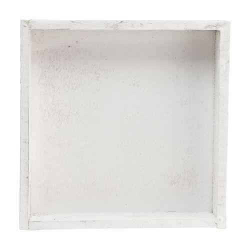 Floristik21 Deko Tablett quadratisch Holztablett Weiß 20×20×3,5cm