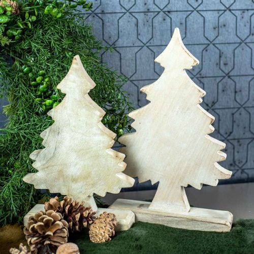 Artikel Deko Tannenbaum Holz Weiß gewaschen Tischdeko Advent 32×20×5,5cm