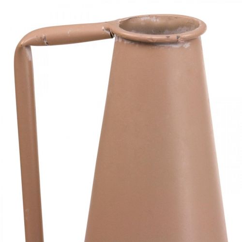 Deko Vase Metall Henkel Bodenvase Lachs 20x19x48cm