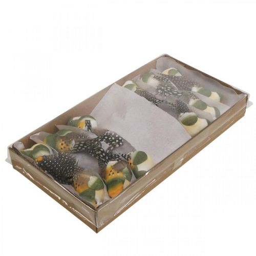 Floristik21 Deko Vögel Mini-Vogel am Draht Frühlingsdeko 3×6cm 12St