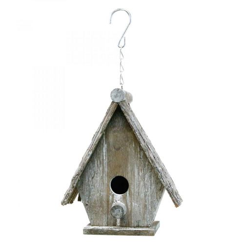 Floristik21 Deko Vogelhäuschen zum Hängen Vogelhaus Deko Grau H22cm