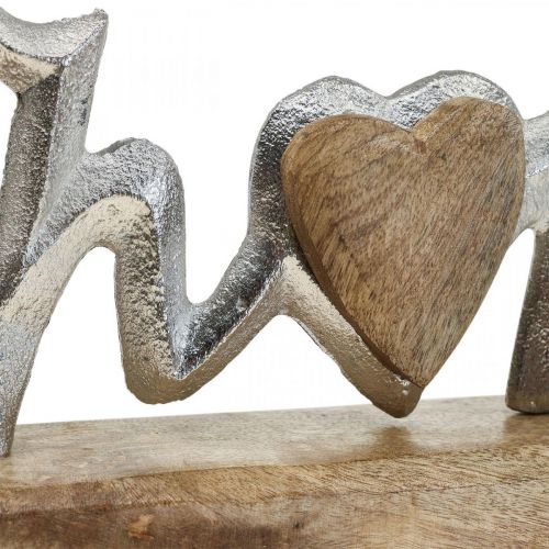 Deko Wohnzimmer Schriftzug Metall Tischdeko Herz 41x5x11cm